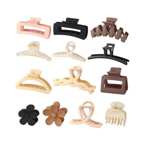 13Pcs Hair Claw Clip, Small Claw Clips Pearl Hair Claw Clip Strong Hold Hair Jaw Clips, Big Hair Clip Barrettes Nonslip Birthday Business Gift Hair Accessories for Women Girls Daughter