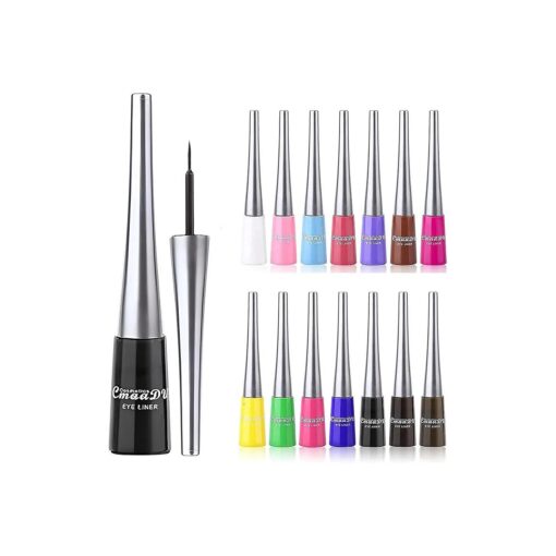 CHARMCODE 14 Colored Eyeliners - Liquid Color Eyeliner Highly Pigmented - White Eyeliner - Liquid Liner Coloful Set - Vivid Matte Eye Makeup