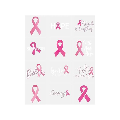 144 Breast Cancer Awareness Pink Ribbon Tattoos - Walk/Football Team/Run/Fundraising Giveaways Favors