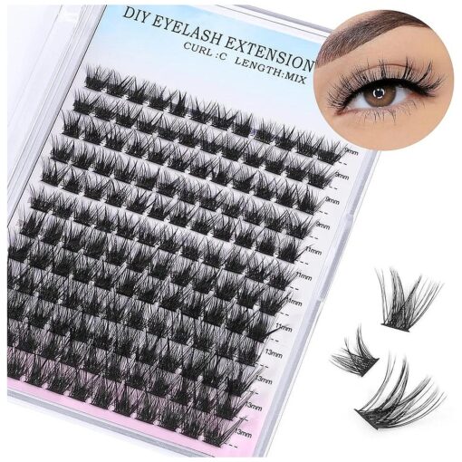 Lash Clusters 144pcs DIY Eyelash Extensions 40D Curl Individual Lashes 9-13mm Mixed Eyelash Cluster Extensions at Home ( 40D-9-13mm )