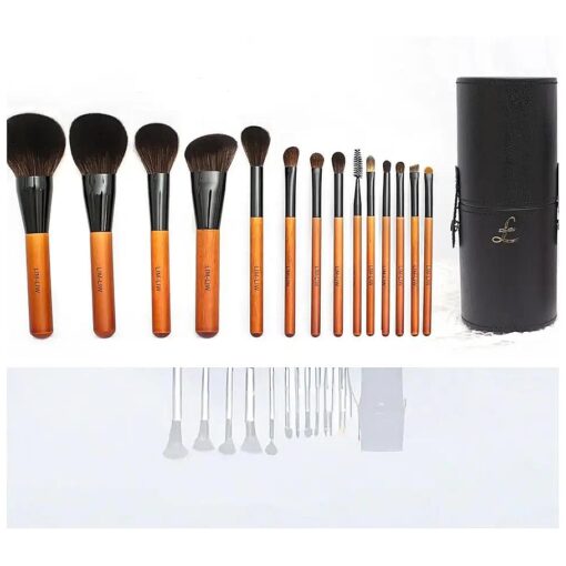 14Pcs Black Professional Travel Makeup Brush Set LlM-LlW Premium Synthetic Foundation Powder Concealers Eyeshadow Eyeliner Brush Set Make Up Brushes Tool Kit ( 14Pcs Black )