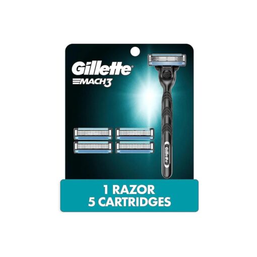 Gillette Mach3 Men 's Razor Handle + 5 Blade Refills