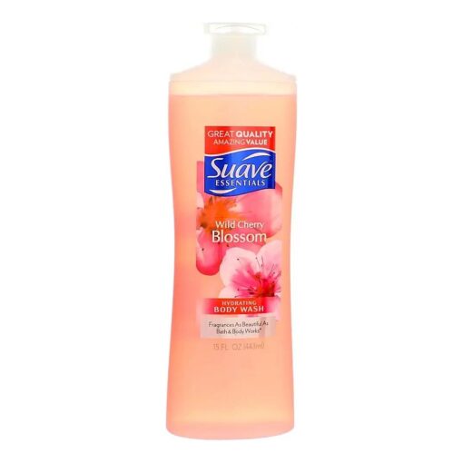 Suave Essentials Body Wash, Wild Cherry Blossom, 15 Ounce ( Pack of 3 )