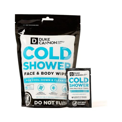 Duke Cannon Cold Shower Cooling Field Towels For Face & Body-15 packs