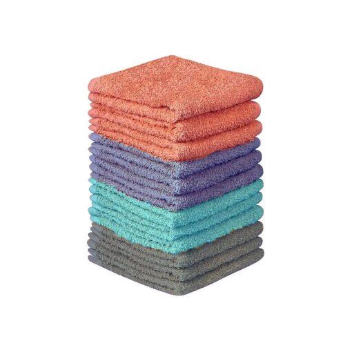 15 Pack, 100 % Cotton Wash Cloth, Wash Rags Pack, Extra Soft, Highly Absorbent, Machine Washable Size 11 X 11 inch, Assorted Colors - Color May Very .