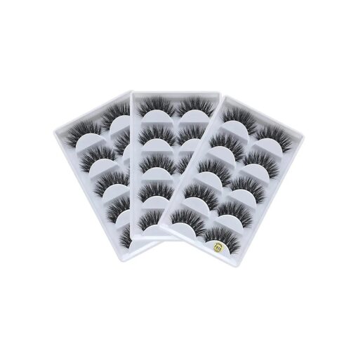 15 Pairs 3D Mink False Lashes, Wholesale Handmade Reusable 3D Faux Mink Fake Eyelashes, Wispy Long Full Natural Pack ...