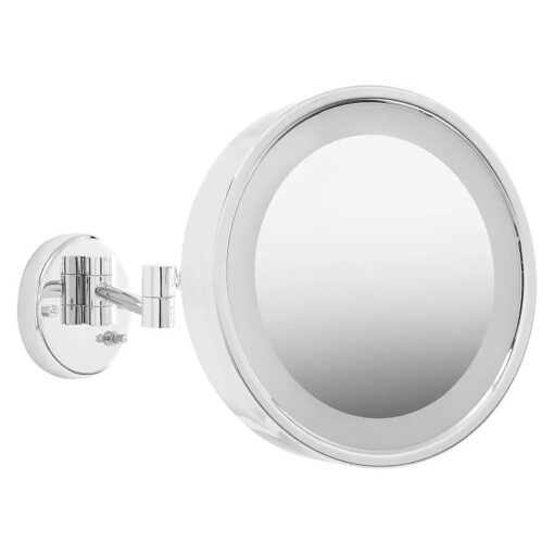 JERDON 9.75-Inch Wall Mount Mirror - Makeup Mirror with 3X Magnification & 15-inch Wall Extension - Chrome Finish Mirror - Model HL7CF