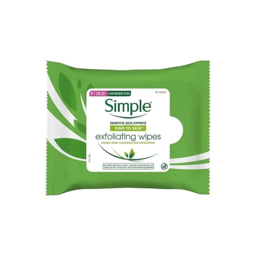 Simple Kind to Skin Exfoliating Facial Wipes 25 Pieces - Pack of 6 ( 150 Wipes )