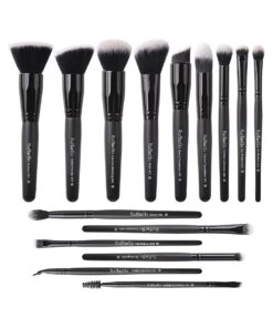 Raffaello Makeup Brushes 15Pcs Makeup Brush Set Premium Synthetic Powder Foundation Contour Blush Concealer Eye Shadow Blending Liner Make Up Brush Kit