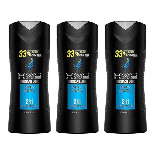 Axe Hair 2 in 1 - Phoenix - Shampoo + Conditioner - Net Wt, 16 FL OZ ( 473 mL ) Per Bottle - Pack of 3 Bottles3