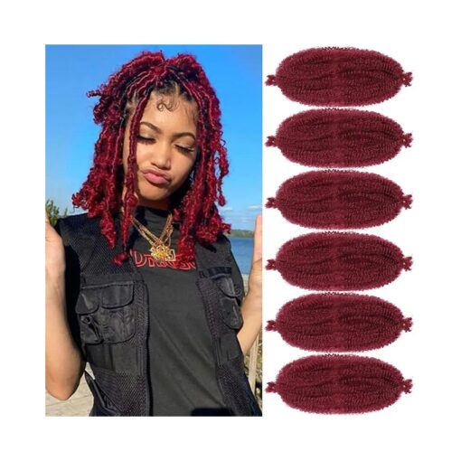 Marley Twist Braiding Hair 6 Packs 16 inch Marley Hair Pre Separated Springy Afro Twist Hair Cuban Twist Braiding Hair for Faux Locs Crochet Hair BUG