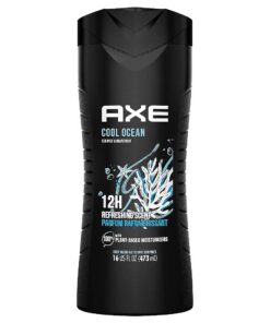 AXE Cool Ocean Men 's Body Wash With Essential Oils 12H Refreshing Scent Body Wash For Men, Clean and Fresh Scent 16 oz