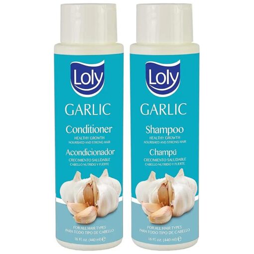 Loly Garlic Shampoo + Conditioner 16 oz Combo Unscented