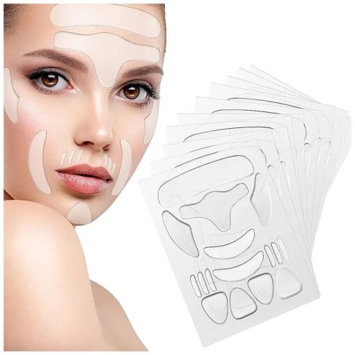 Face & Forehead Wrinkle Patches, 160 Pcs Reusable Face Wrinkle Smoothing Patches, Face Tape Silicone Patches for Wrinkles, Reducing Forehead Eye & Around Mouth & Upper Lip Wrinkles