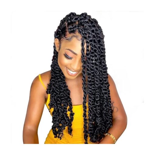 Passion Twist Hair 18 Inch Water Wave Crochet Hair for Women Curly Bohemian Braiding Hair Extensions Crochet Braids 6 Packs 1B