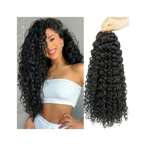 ENBEAUTIFUL 18 Inch 8 Packs Curly Crochet Hair Beach Curl Water Wave Crochet Hair Deep Wave Wavy Braids Curly Crochet Hair For Black Women ( 18inch, 8packs, 1b )