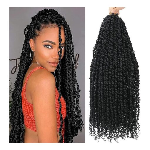 9 Packs Passion Twist Crochet Hair 18 Inch Pre-twisted Passion Twist Hair Pre Looped Crochet Passion Twist Hair Bohemian Passion Twist Crochet Hair for Women Girls and Kids ( 18Inch,1B )