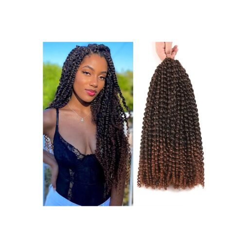 Passion Twist Hair 18 Inch 6 Packs Brown Water Wave Crochet Hair for Passion Twists Long Bohemian Braiding Protective Style Hair Extensions ( 18 Inch, 6 Packs, T30 # )