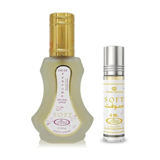 Al-Rehab Soft 2-Piece Set for Women, ( 1.18 Oz Eau De Parfum Spray + 0.20 Oz Concentrated Perfume Rollerball )