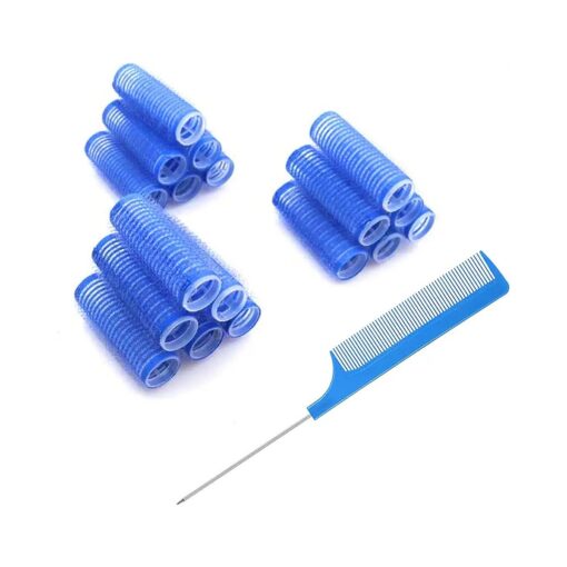 18PCS Self Grip Small Hair Curlers Heatless Roller Hair Curlers Pro Salon Hairdressing Curler DIY Curly Hairstyle Hair Rollers Tools Rat Tail Comb for Women Medium Short Hair ( 0.8 x 2.4 Inch )