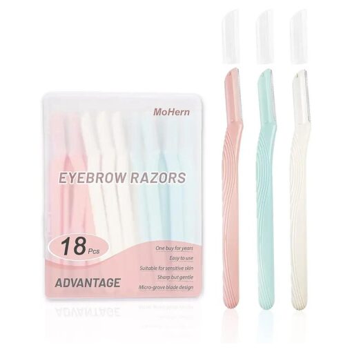 Eyebrow Razor for Women with Storage Box, 18 Pcs Dermaplaning Tool for Face Professional With Microblades, Face Razor for Women Facial Hair Remover