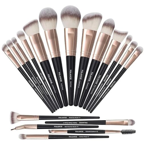 Makeup Brushes, MAANGE 18 Pcs Professional Makeup Brush Set Premium Synthetic Face Kabuki Brush Kit Foundation Blush Powder Eyeshadow Brushes Set