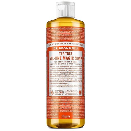 Dr. Bronner 's Pure-Castile Liquid Soap with Tea Tree Scent with More than 18 Plus Uses ( 32-Ounces )