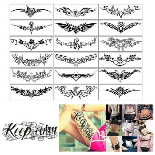 ELANE 19 Sheets Temporary Tattoos for Women Sexy, Tattoo Stickers for Women, Fake Tattoos Women, Tattoo Stickers for Men