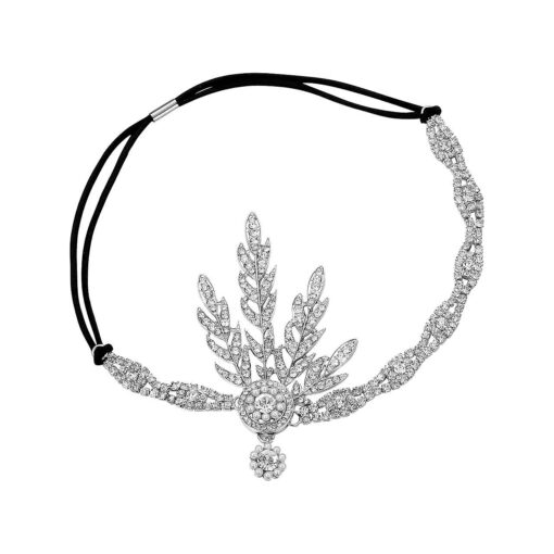 BABEYOND Art Deco 1920 's Flapper Great Gatsby Inspired Leaf Medallion Pearl Headpiece Headband