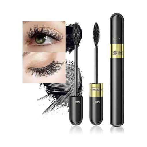 Tubing Mascara Waterproof & Smudge-Proof - 2-1 Long-Lasting Mascara Black Volumizing and Lengthening for Eye Makeup, No Clumping, Curling Eyelashes, Vegan & Cruelty Free, Black, 1 Count