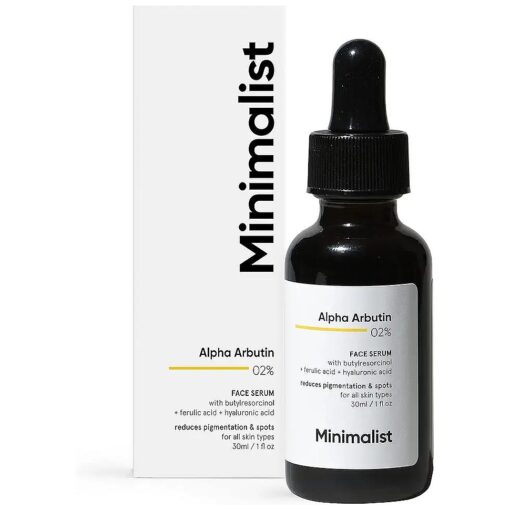 Minimalist 2 % Alpha Arbutin Serum for Removing Pigmentation, Acne Marks, Dark Spots, Tanning & Blemishes | For Brighter & Even Tone | For Women & Men | 1 Fl Oz / 30 ml