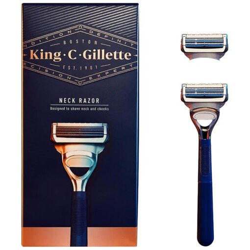 King C. Gillette Neck Razor, Handle plus 2 Blade Refills