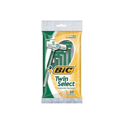 BIC Twin Select, Sensitive Skin, Disposable Shaver for Men, 10 Count ( Pack of 1 )