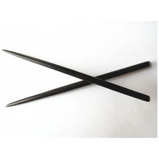 Zz-bs-zg 2 Count Hair Sticks Natural Ebony ( Black Sandalwood ) Handmade Carved Hair Clip Shawl Hair Pins Pack of 2 Pcs