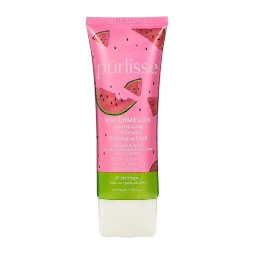 purlisse Watermelon Energizing 2 Minute Polishing Peel : Cruelty-free & clean, Paraben & Sulfate-free, Brightening & smoothing, Lychee protects against signs of ageing | 2.5oz