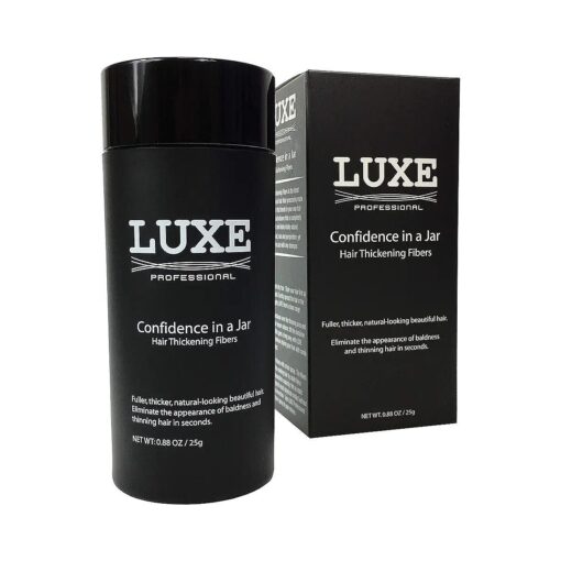 LUXE Hair Thickening Fibers - CONFIDENCE IN A JAR - 2 Months+ Supply ! - Hypoallergenic, Dermatologist Tested - Multiple Colors Available ( Light Brown )