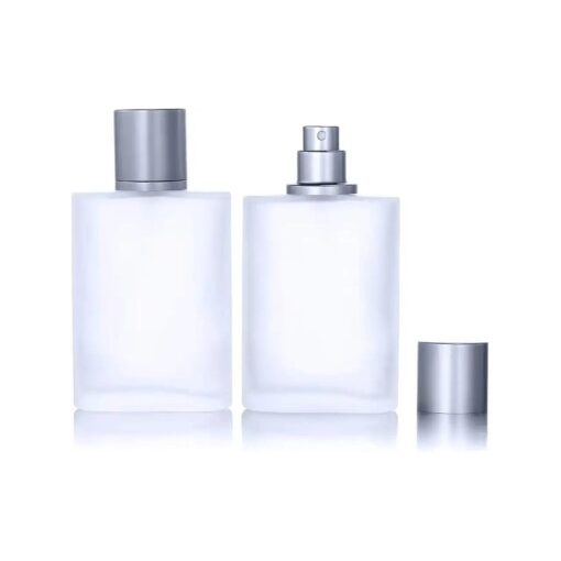 2 Pack 100ml/3.38 Oz Empty Frosted Glass Spray Bottle Perfume Atomizer, Refillable Fine Mist Spray Empty Perfume Bottles with 4 Free kinds of perfume dispenser ( 2 Pack 100ml/3.38 Oz Frosted Bottles )