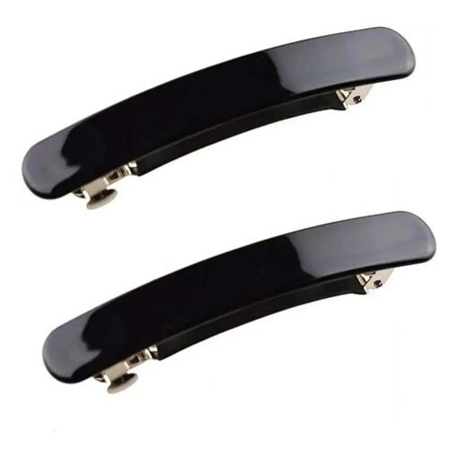 2 Pack Black Metal Spring Clips Barrette Bows Hair Clips French Barrettes Hair Grip No Slip Grip Hairpins Chic Styling