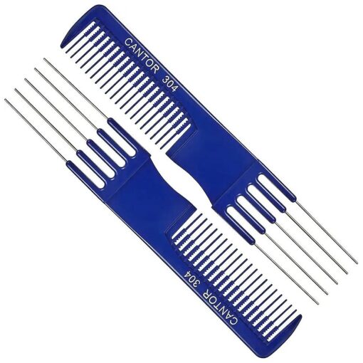 Lift Teasing Comb and Hair Pick - 2 Pack Stainless Still Lifts - Chemical and Heat Resistant Detangler Comb - Anti Static Comb For All Hair Types - By Cantor