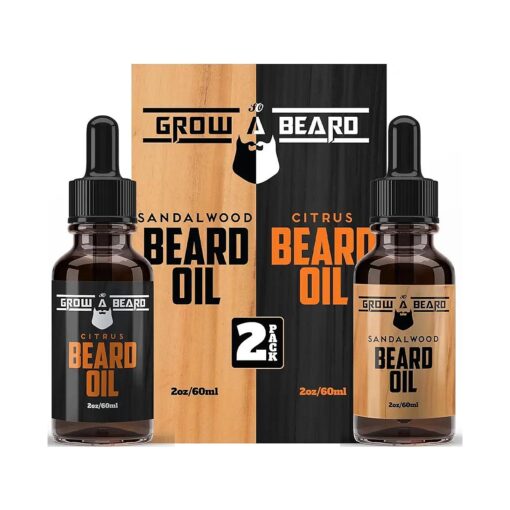 Beard Oil For Men, Beard Growth Oil, Beard Care, Best Beard Oil, All Natural, Sandalwood & Citrus Scent, Mens Gifts ( 2 Pack Of 2 oz )