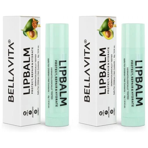 Bella Vita Organic Lip Balm NicoBalm 2 Pack For Women, Men, Boys & Girls To Hydrate Dry, Chapped, Damaged Lips & Get Baby Lips | Pre Smoke Balm | Pre Lipstick Balm, 7 gm Each