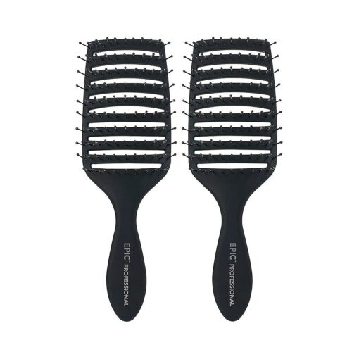 Epic Professional Quick Dry Hair Brush ( Black ) ... 2 Pack