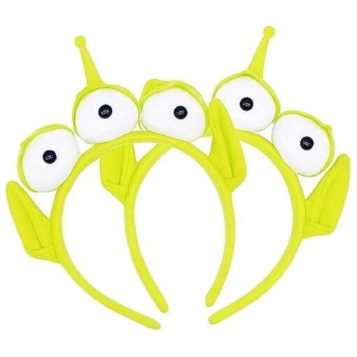 2 PC Alien Headband Adult, Alien Headband Three-eyed Headband Monster Toy Plush Headwear Hat Accessories for Party Girls and Children