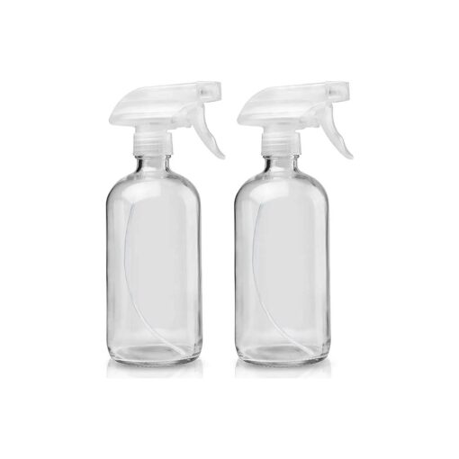 Cosywell Glass Spray Bottles Empty 16oz Boston Round Bottle Refillable Container for Essential Oils with Funnel Lables Cleaning Products Aromatherapy Lotions Liquid Soaps ( WhiteWhite )