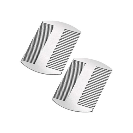 2 Pieces Silver Wallet Comb Stainless Steel Credit Comb Dual Action Stainless Steel Comb Hair Styling Cutting Hair Comb