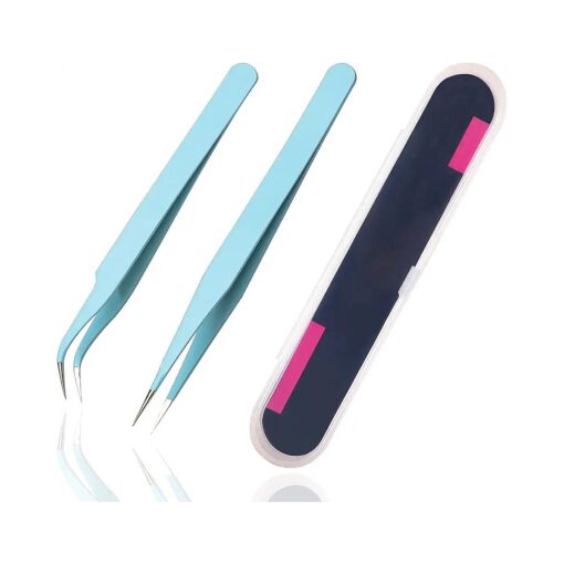 2 Pieces Sticker Tweezers, Cute Craft Tweezers for Stickers, Scrapbooking, Vinyl, Lashes, Electronics, Turquoise