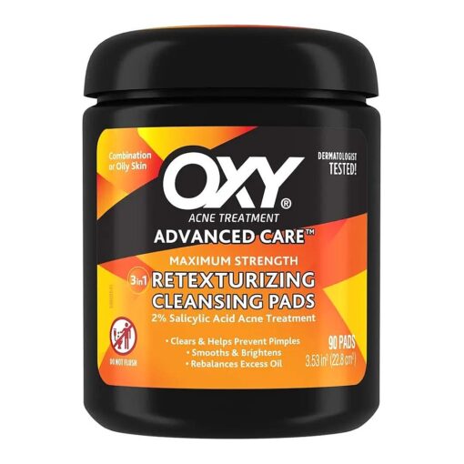 OXY Maximum Action 3-In-1 Treatment Pads 90 ea ( Pack of 3 )