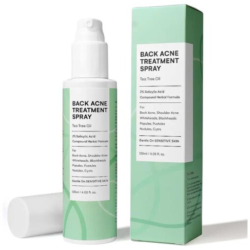 Back Acne Treatment, Back Acne Spray, 2 % Salicylic Acid Spray with Herbal Formula, Body Acne Treatment for Teens, Bacne Treatment, Perfect Companion for Acne Body Wash and Salicylic Acid Body Wash