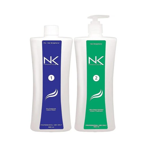 NK Hair Straightening Treatment with Keratin, 2-Step Keratin Hair Treatment for All Hair Type, Nourishes, Reconstructs, and Smooths Hair,950ml, 32oz