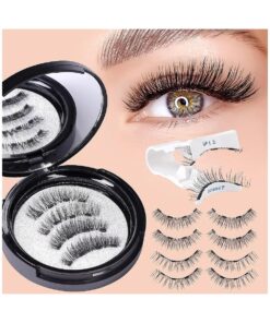 Magnetic Eyelashes Natural Look 2 Style Magnetic Lashes 3D Magnetic False Eyelashes without Eyeliner, Wispy Magnetic Lashes with Applicator No Glue or Liner Needed ( 2 Pairs Natural & Wispy )